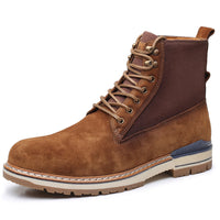 Leather Martin Boots Men's Shoes Ark Bird Top Layer Cowhide High Top