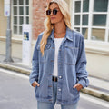 Retro Washed Denim Coat Top