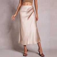 New Puffed Satin Skirt With Elastic Waist