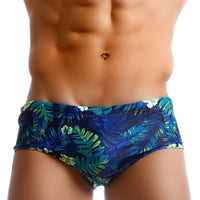 Green Nylon Leaf Fashion Shorts