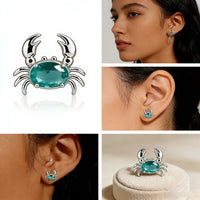 Women's Cute Crab Earrings Silver Color