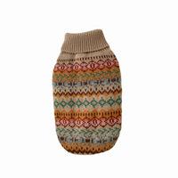 Retro Striped Beige Sweater Autumn Winter New Cat Dog