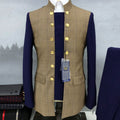 Men's Double Row Gold Buckle Full Suit Casual Groomsmen Banquet Suit