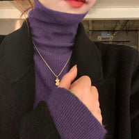 New Fallwinter High-neck Base Sweater With A Cozy Layered Look