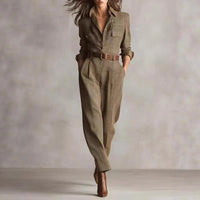 Women's Spring And Autumn Chic Plaid Jumpsuit