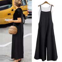 Women's Loose Slimming Casual Minimalist Jumpsuit With Straps