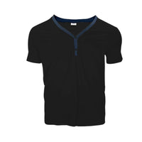 Short Sleeve Men's T-shirt Loose Henley Shirt