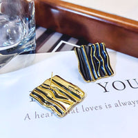Europe And America Cross Border Ins Style Irregular Metal Pleated Paint Ear Studs
