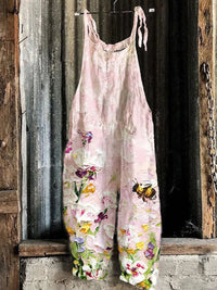 Sweet Little Print Retro Wide-leg Women's Jumpsuit