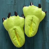 Winter Soft Warm Dinosaur Paw Funny Slippers for Men Women Kids Parent-child Home House Slipper Shoes Room Cotton Shoes