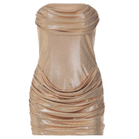 Fashionable Gold-Stamped New Arrival Dress Reflective Design Bodycon Mini Skirt Womens