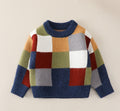 Stylish Vintage Color-block Sweater For Boys