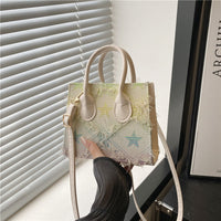 Fashionable And Minimalist Women's Single-shoulder Denim Plaid Crossbody Bag