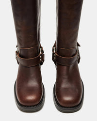 Round-toe Belt Buckle High-top Boots