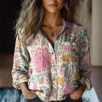 Women's Wear All-matching Printed Casual Lapel Shirt