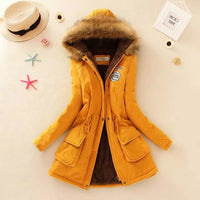 Autumn And Winter New Women's Plus Size Thickened Calibration Long-sleeved Hooded Lamb Wool Cotton-padded Jacket