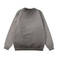 Gradient Tie-dye Round Neck Fleece-lined Sweater Men