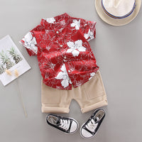 Short Sleeve Shorts Suit Beach Cartoon Full Print