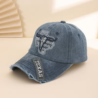 Fashionable Classic Water-washed Embroidered Cowboy Baseball Cap With Patch And Embroidered Words - A Personalized Beanie Suitable For Outdoor Wear