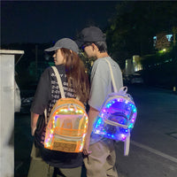 Transparent Backpack Electric Syllable Beach Plastic Backpack School Bag