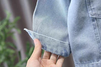 Single Breasted Long Sleeve Denim Cardigan Women