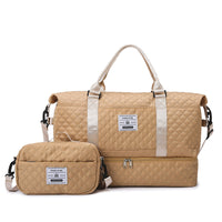 Large-Capacity Fitness Quilted Embroidered Yoga Bag