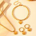 Light Luxury Colorfast Heart-Shaped Bead Jewelry Set