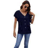 Lotus-leaf Sleeve Shirt Single-breasted Top Cardigan