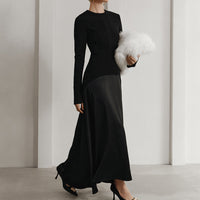 European And American-style Designer Round-neck Long-sleeve Autumn Dress