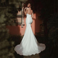 Women's Tube Top Satin Fishtail Gown