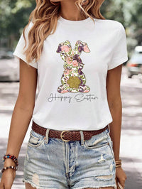 Women's Minimalist Printed Casual Round Neck Short Sleeved Shirt