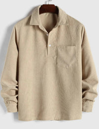Solid Color Casual Men's New Long Sleeve Shirt