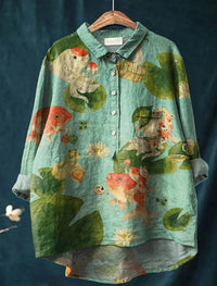 European And American Long Sleeve Shirt 5 Button Cardigan Hawaiian Style Shirt