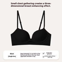 Glossy Surface Without A Scratch Nude Feel Women Without Steel Ring Small Breast Push Up Underwear