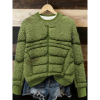Womens Autumn Winter Christmas Cartoon Puppy Crew-Neck Sweatshirt