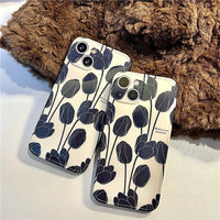 Japanese And Korean Ins Dark Wind Tulip Flower Mobile Phone Case