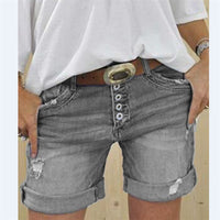 Women's Shorts Denim Straight Pants Black Dark Cotton Jeans