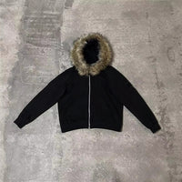 European And American Fluffy Hat Sweater Vintage Coat