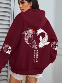 Harajuku Illustration-Print Womens Japanese Mallow Sweatshirt