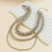 Exaggerated Cyber-style Multi-layered Bead Stackable Necklace