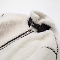 Women's Patchwork Lamb Fur Integrated Fun Design European And American Style Jacket Coat