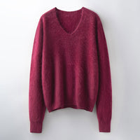Versatile Loose-fitting Brushed Sweater In A Solid Color