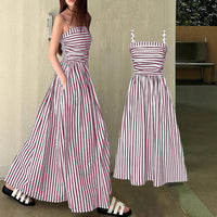 Summer New Striped Strap Dress Women's Elegant