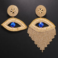 European And American Personalized Exaggerated Devil's Eye Tassel Earrings