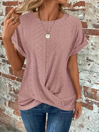 Casual Round Neck Women's Short Sleeved Top