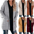 Women's Mid-length Twist Pocket Knitted Cardigan Sweater