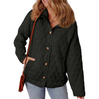 Slim String Decoration Simple Solid Color Round Neck Loose Cotton-padded Coat
