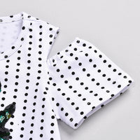 Western Style Short-sleeved Off-the-shoulder Polka Dot Fruit Pineapple Tide
