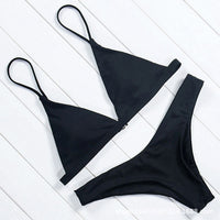 Solid Color Bikini Sexy Strappy Swimsuit