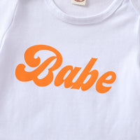 Summer Infant Toddler Letter Printing Bell-bottom Pants Suit